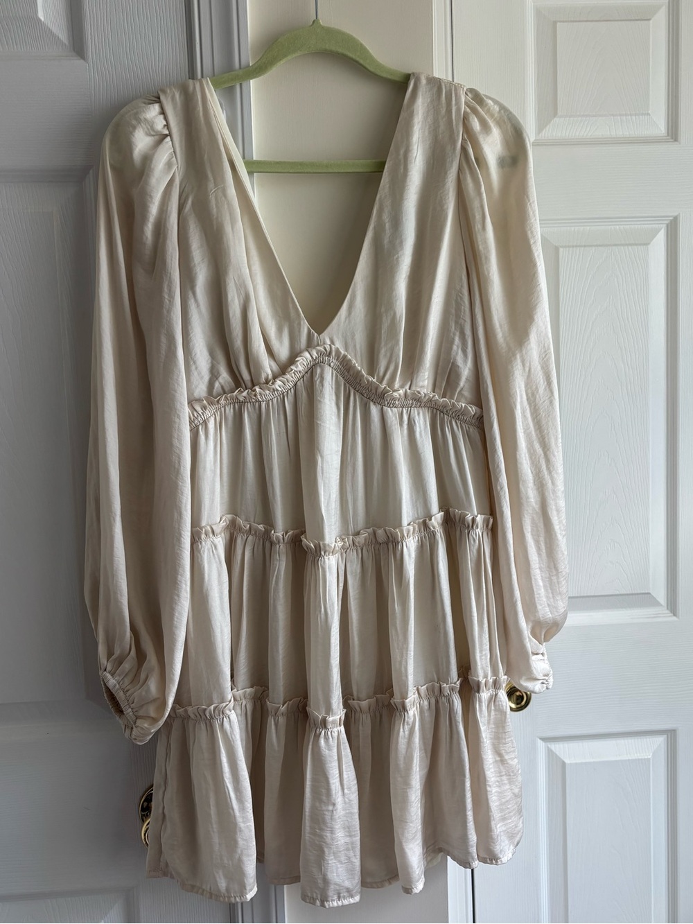 Lulu's Moonstruck Cream Satin Dress